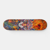 Boho Animal Head & Abstrakt Art Skateboard Deck (Horizontal)