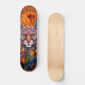 Boho Animal Head & Abstrakt Art Skateboard Deck (Vorderseite)