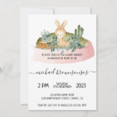 Boho Animal Rabbit Tropical Baby Dusche Einladung (Vorderseite)