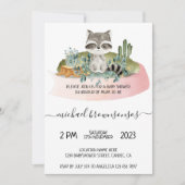 Boho Animal Raccoon Tropical Baby Dusche Einladung (Vorderseite)