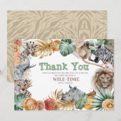 Boho Animal Safari Dankeschön Karte (Vorne/Hinten)