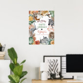 Boho Animal Safari Geburtstag Begrüßungszeichen Poster (Heimbüro)
