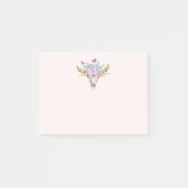 Boho Animal Skull mit Schmetterlingen und Blume Post-it Klebezettel (Vorderseite)