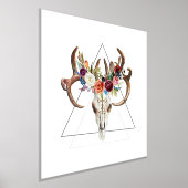 Boho Animal Skull Two mit bunten Boho-Blume Foliendrucke (Ablage )