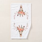 BoHo Animal Skull Wasserfarbe Rose Badetuch Set (Handtuch)