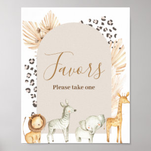 Boho Animals Baby Dusche Wasserfarbe Gefälligkeits Poster