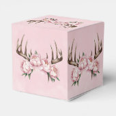 Boho Antler mit Pink Peonies Wedding Geschenkschachtel (Rückseite)