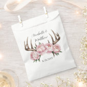 Boho Antler mit Pink Peonies Wedding Geschenktütchen (Ausgeschnitten)