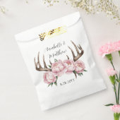 Boho Antler mit Pink Peonies Wedding Geschenktütchen (Versiegelt)