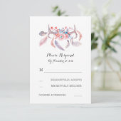 Boho antlers Hochzeit rsvp (Stehend Vorderseite)