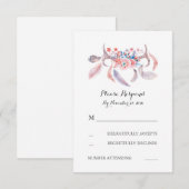 Boho antlers Hochzeit rsvp Karte (Vorne/Hinten)
