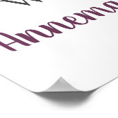 Boho Antlers Lila Plum Pink Peonies Willkommen Poster (Ecke)