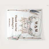 Boho antlers Rose fether wood rustikalen indian Wandteppich (Vorderseite (Horizontal))