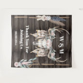 Boho antlers Rose fether wood rustikales Land Wandteppich (Vorderseite (Horizontal))