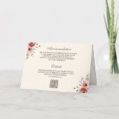 Boho Antlers Terracotta Floral QR Code Wedding Einladung (Rückseite)