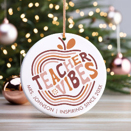 Boho Apple Custom Gift für Lehrerbewertung Keramik Ornament