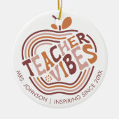 Boho Apple Custom Gift für Lehrerbewertung Keramik Ornament (Vorne)