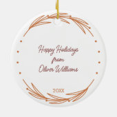 Boho Apple Custom Gift für Lehrerbewertung Keramik Ornament (Hinten)