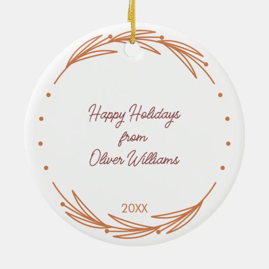 Boho Apple Custom Gift für Lehrerbewertung Keramik Ornament (Hinten)