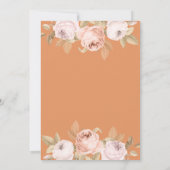 Boho Apricot Peonies Einladung Hochzeit (Rückseite)