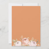 Boho Apricot Peonies Wedding Details Card Einladung (Rückseite)