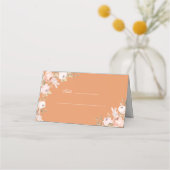 Boho Apricot Peonies Wedding Platzkarte (Rückseite)