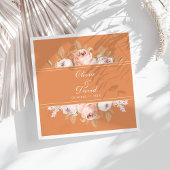 Boho Apricot Peonies Wedding Serviette