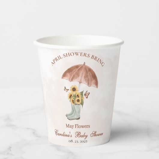 Boho April Duschen bringen May Blume Babydusche Pappbecher (Vorderseite)