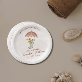 Boho April Duschen bringen May Blume Babydusche Pappteller