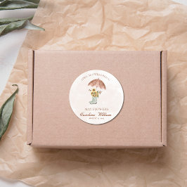 Boho April Duschen bringen May Blume Babydusche Runder Aufkleber