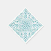 Boho Aqua Aquamarine marokkanische Fliesen Serviet Serviette (Ecke)
