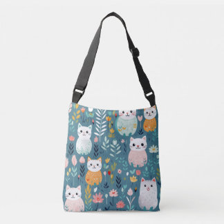 Boho aqua niedliche Katzenkreuzertasche mit schwar Tragetaschen Mit Langen Trägern