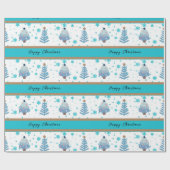 Boho Aquamarin Blue Christmas Tree Geschenkpapier (Flach)