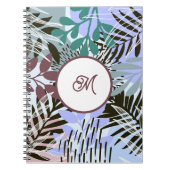 Boho Aquamarin Blue Red Blätter Notebook Notizblock (Vorderseite)