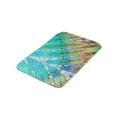 Boho Aquamarin Brown Abstrakt Batik Gefärbte Krawa Badematte (Schrägansicht)