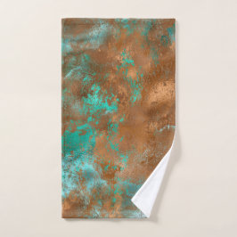 Boho Aquamarin Copper Grunge Handtuch