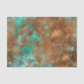 Boho Aquamarin Copper Grunge Seidenpapier (Vorderseite)