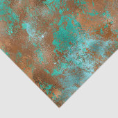 Boho Aquamarin Copper Grunge Seidenpapier (Ausschnitt)