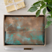 Boho Aquamarin Copper Grunge Seidenpapier (Geschenk)
