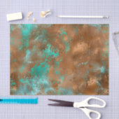 Boho Aquamarin Copper Grunge Seidenpapier (Handwerk)