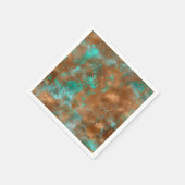 Boho Aquamarin Copper Grunge Serviette (Ecke)