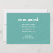 Boho Aquamarin Floral Connecticut Staat Moving Ankündigung (Rückseite)