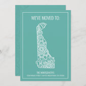 Boho Aquamarin Floral Mandala Delaware Staat Movin Ankündigung (Vorne/Hinten)