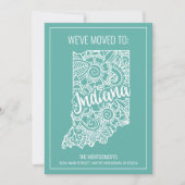 Boho Aquamarin Floral Mandala Indiana Staat Moving Ankündigung (Vorderseite)