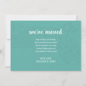 Boho Aquamarin Floral Mandala Massachusetts Moving Ankündigung (Rückseite)