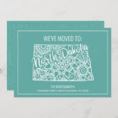 Boho Aquamarin Floral Mandala Nord Dakota Staat Mo Ankündigung (Vorne/Hinten)