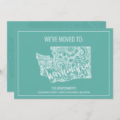 Boho Aquamarin Floral Mandala Washington Staat Mov Ankündigung (Vorne/Hinten)