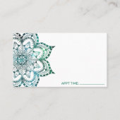 Boho Aquamarin Mandala Massage Therapie Visitenkarte (Rückseite)