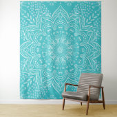 Boho Aquamarin Mandala Tapestry Wandteppich (Beispiel)