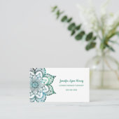 Boho Aquamarin Mandala Visitenkarte (Stehend Vorderseite)